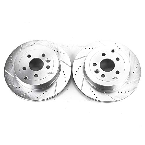 Power Stop EBR1094XPR Evolution Performance Drilled, Slotted & Plated Rear Brake Rotor Pair For Land Rover LR2 2008-2012 [Model Specific]