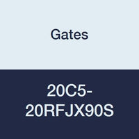 Gates Field Attachable 20C5-20RFJX90S for C5C, C5D and C5M Hose, Female JIC 37 Flare Swivel, 90 Bent Tube, Steel, 1 1/8" ID