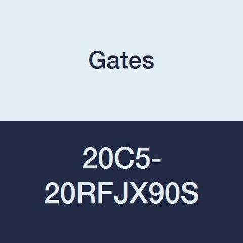 Gates Field Attachable 20C5-20RFJX90S for C5C, C5D and C5M Hose, Female JIC 37 Flare Swivel, 90 Bent Tube, Steel, 1 1/8" ID