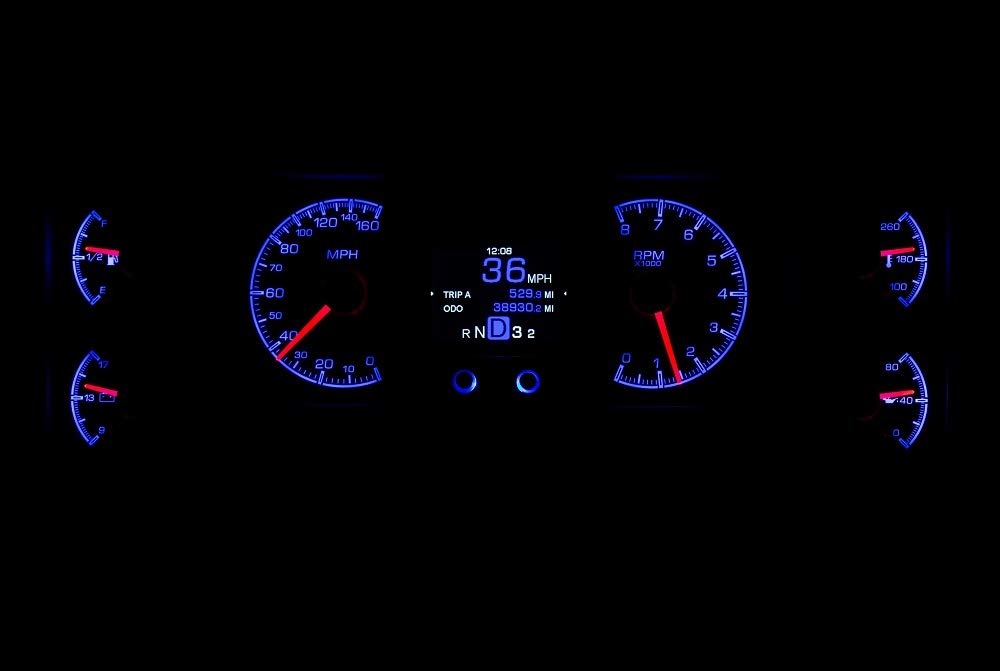Dakota Digital HDX-84B-REG-S Analog Gauge Instrument System Compatible with 1984-87 Buick Regal and Grand National Silver Alloy