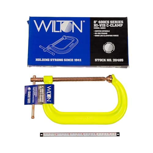 Hi-Vis Wilton Spark-Duty C-Clamp, 8-1/4" Opening, 4-15/16" Throat, 6900 Lbs. Clamping Force (Model 408CS)