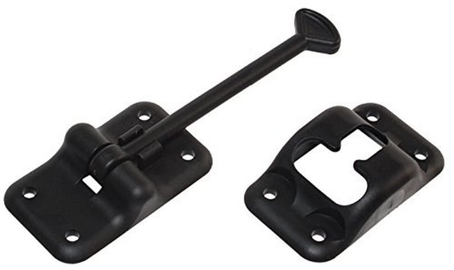 Entry Door Holder RV Designer E236 - T-Style RV Door Holder 6 inch Black - Durable Plastic for Camper/RV Doors - Easy Install with Plunger & Screws - Top RV Accessories