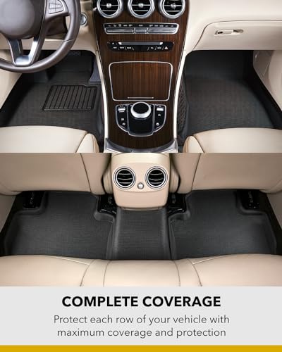 Complete Set 3D MAXpider Custom Fit All-Weather Floor Mat for Select Buick Envision Models - Kagu Rubber (Tan)