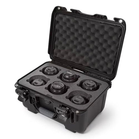 Waterproof Nanuk 918 Hard Case with Custom Foam Insert for 6 Lenses - Black