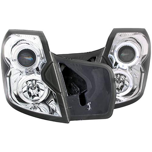 Chrome Halo Anzo USA Projector Headlight with Clear Lens for Cadillac CTS