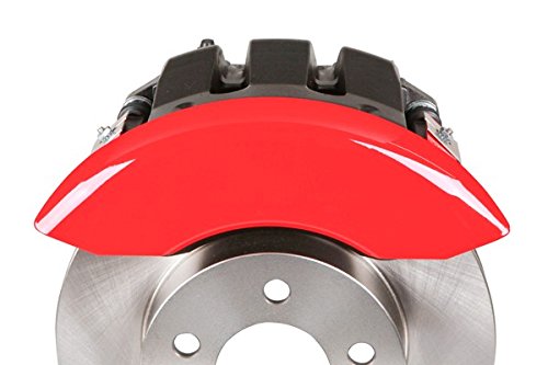 Engraved MGP Caliper Covers 43004SMGPRD with Red Powder Coat Finish and Silver Characters, (Set of 4)