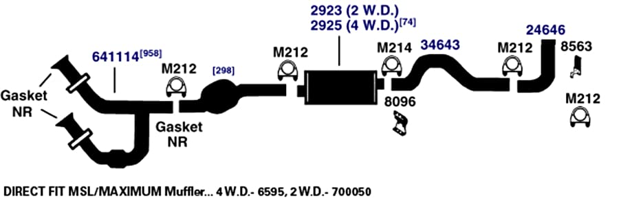 Exhaust Muffler AP Exhaust Products 6595