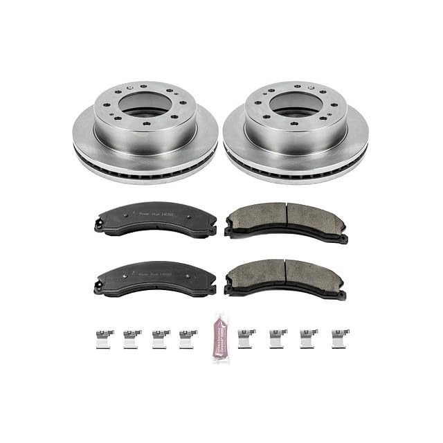POWERSTOP Autospecialty KOE6258 Front Replacement Brake Kit-OE Brake Rotors & Ceramic Brake Pads For 2012-2014 2015 2016 2017 2018 2019 Chevy Silverado 2500 HD 3500 HD | GMC Sierra 2500 HD 3500 HD