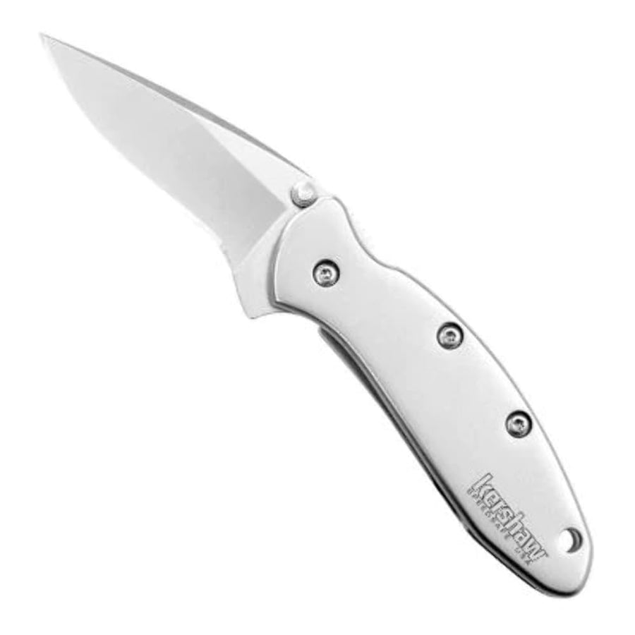 Kershaw Pocket Knife Chive, Silver, 1.9 Inch Stainless Steel Drop Point Blade, EDC with Assisted Opening, Deep Carry Pocketclip, Made in the USA, Everyday Carry Pocket Knife for Men and Women
