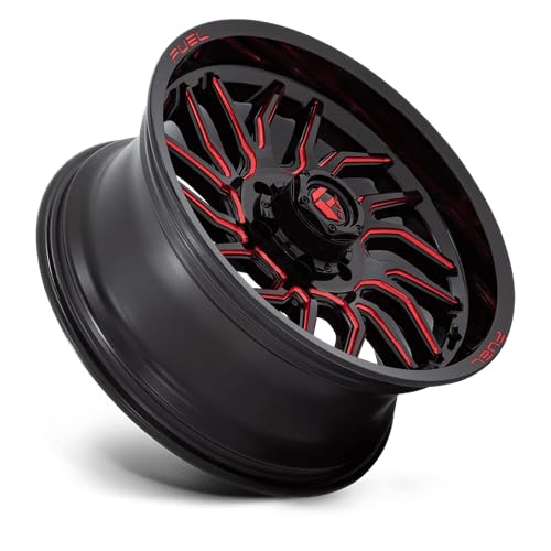 D808 HURRICANE FUEL OFF-ROAD 20X9, 6X135, 5.04, 1mm GLOSS BLACK MILLED RED TINT - D80820908950
