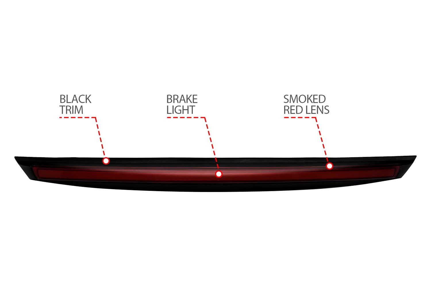 ANZO 2007-2014 Compatible with Chevrolet Suburban 1500 LED 3rd Brake Light Black Housing Smoke Lens w/Spoiler 1pc