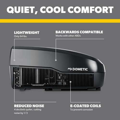 Dometic 3 Series FreshJet, Black, 15K BTU Standard Profile Mechanical Air Conditioner, Cool Only, 9600028601