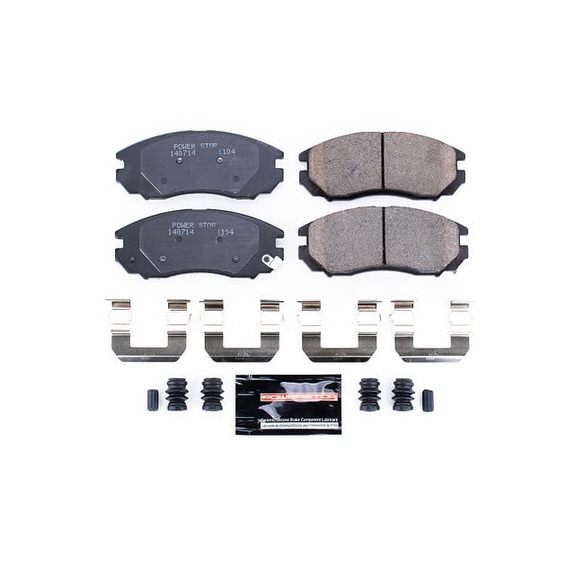 Power Stop Z23-1104 Z23 Evolution Sport Carbon Fiber Infused Ceramic Brake Pads with Hardware For Hyundai Tiburon 2004-2008 [Model Specific]