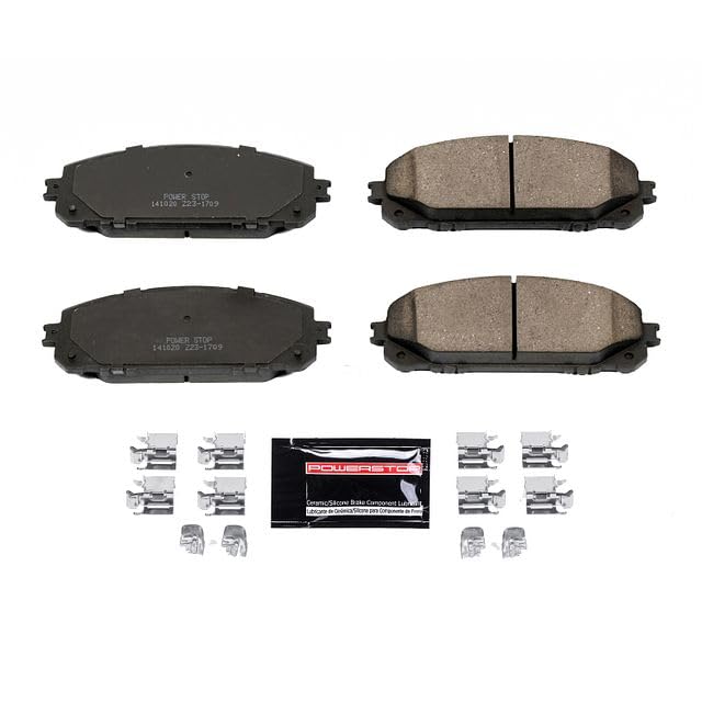 Power Stop Z23-1709 Z23 Evolution Sport Carbon Fiber Infused Ceramic Brake Pads with Hardware For Jeep Cherokee 2014-2015 [Model Specific]