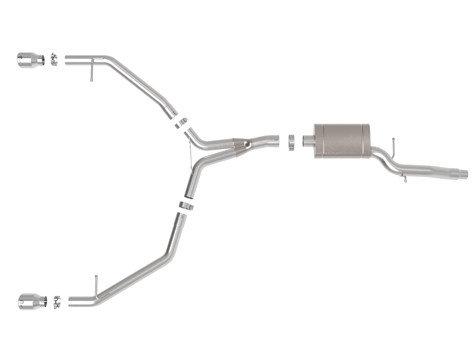 MACH Force-Xp aFe Power 49-36437-P 3 IN to 2-1/2 IN Stainless Steel Axle-Back Exhaust w/Polished Tip, fits Audi Allroad 13-16 L4-2.0L (t)
