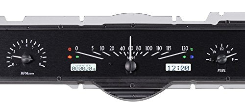Dakota Digital VHX-65F-GAL-K-W Analog Gauge System Black Alloy Compatible with Ford 1965-1966 Galaxie White Backlighting