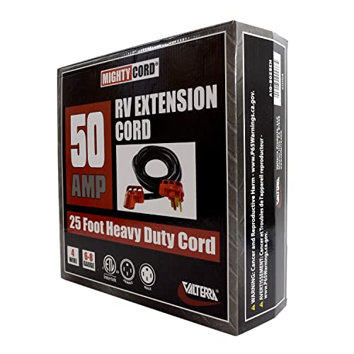 Mighty Cord Valterra A10-5025EH RV 50-Amp Extension Cord, 25 ft., Red