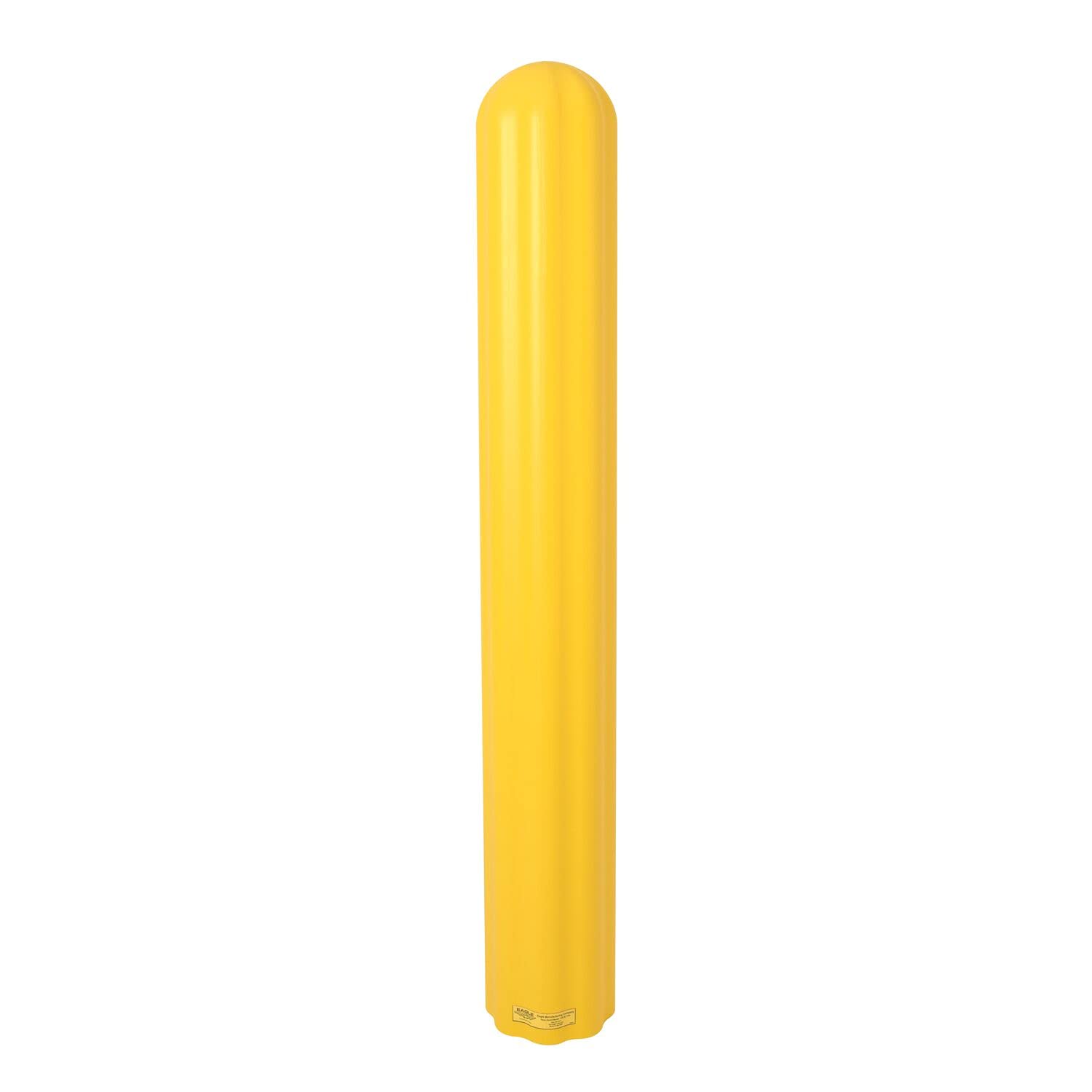 Bollard Covers Eagle for 8 Inch Poles - 56" Tall, Durable Fluted HDPE Plastic - Trimmable Yellow Bollard Post Sleeve for Parking Lots, Warehouses, and Loading Docks, 1738