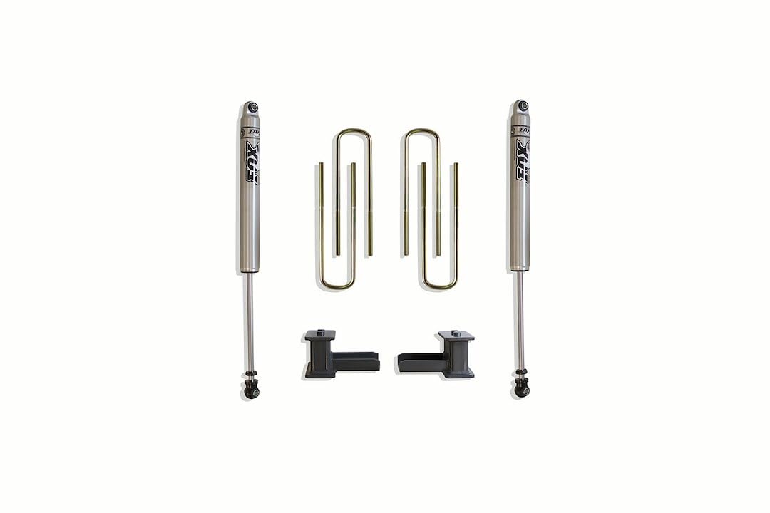 Part# 904140F MaxTrac SUSPENSION'S is A Rear Box KIT Including 4" Lift Blocks, U-Bolts & A Pair of Fox 2.0 Performance Series Rear Shocks