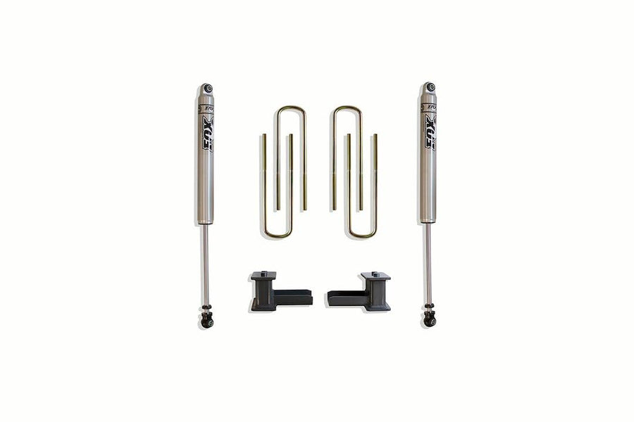 Part# 904140F MaxTrac SUSPENSION'S is A Rear Box KIT Including 4" Lift Blocks, U-Bolts & A Pair of Fox 2.0 Performance Series Rear Shocks