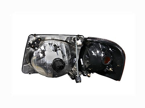 Crystal Headlight Set ANZO USA w/Corners-Black