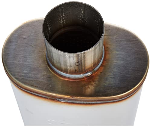 MagnaFlow Exhaust Performance Muffler 12219: 3"/3" Inlet/Outlet, 5x8x14" Oval, Stainless Steel, Satin Finish