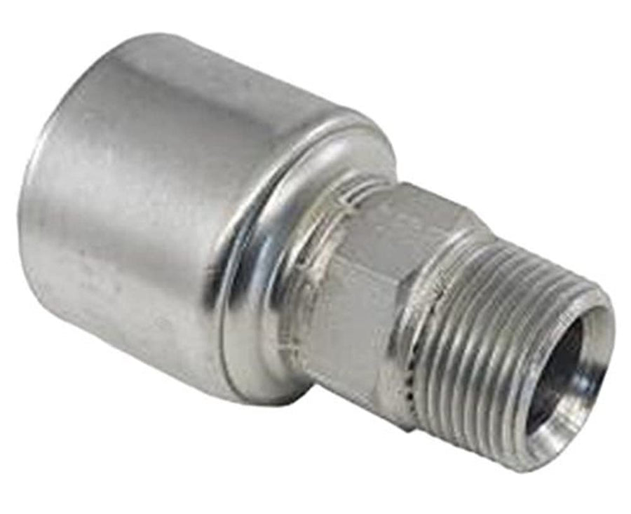 MegaCrimp Gates 20G-20MP Couplings, Male Pipe, NPTF 30 Cone Seat, Zinc Plated Carbon Steel, 4.44", 1 1/4" ID