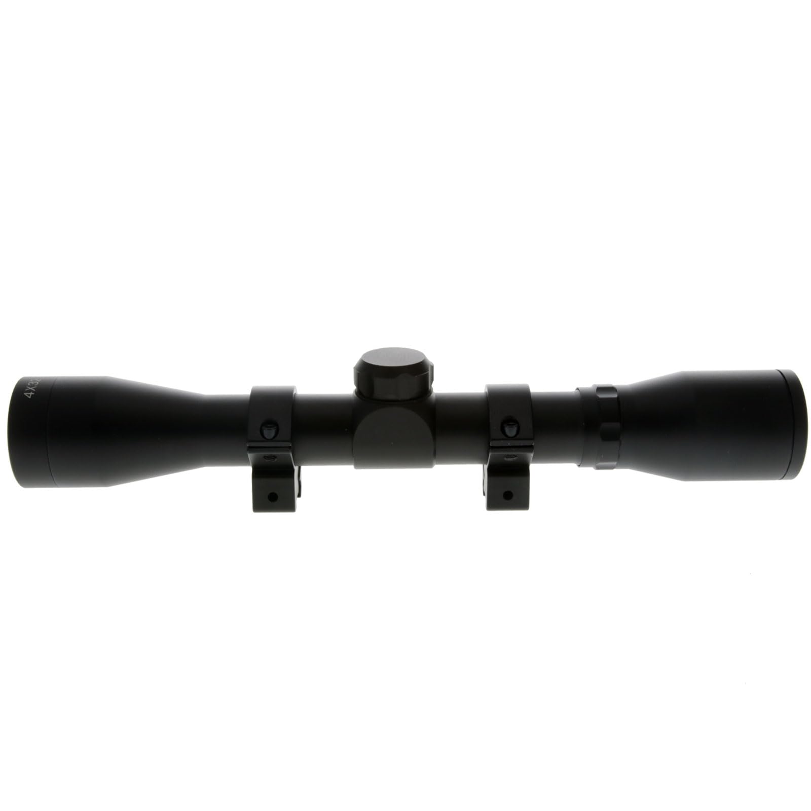 BUCKLINE TRUGLO Tactical Hunting Shooting Durable Waterproof Fogproof 1" Aluminum Tube Riflescope with 3/8" Rimfire Dovetail Mount Rings & Elastic Lens Covers Included, 4 x 32mm, Duplex Reticle