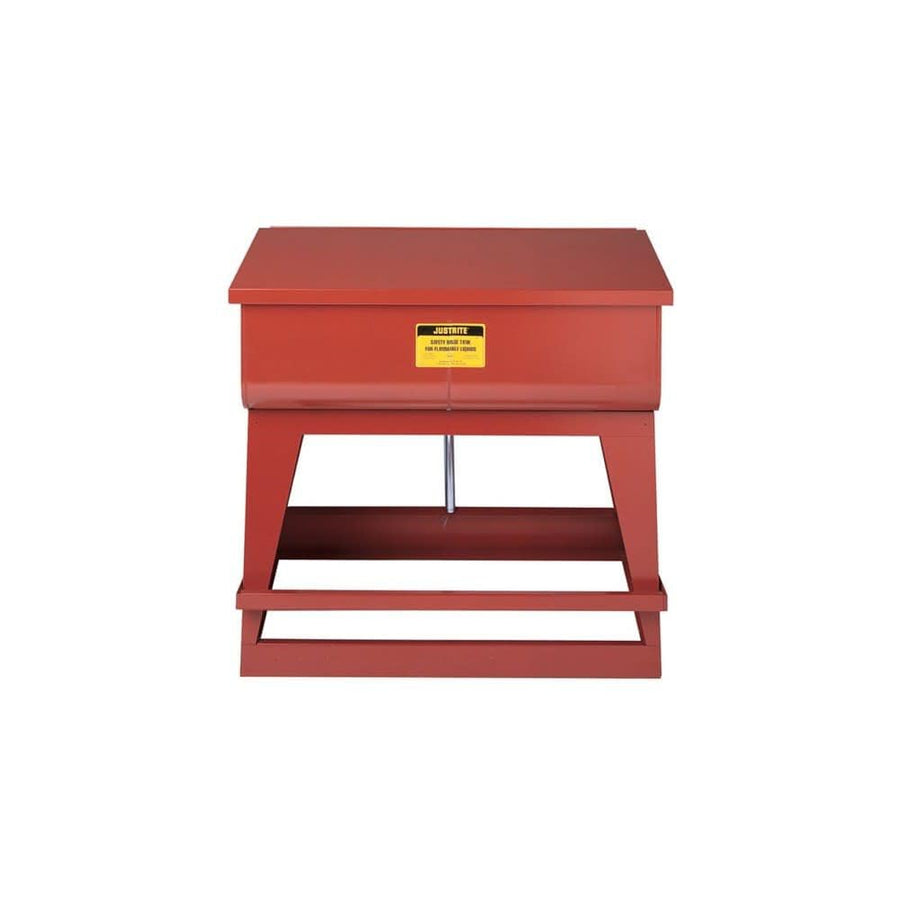 18-Gauge Justrite Coated Steel Floor Standing Rinse Tank, 22 Gallon Capacity, 35-1/4" Length x 16" Width x 12" Depth, Red