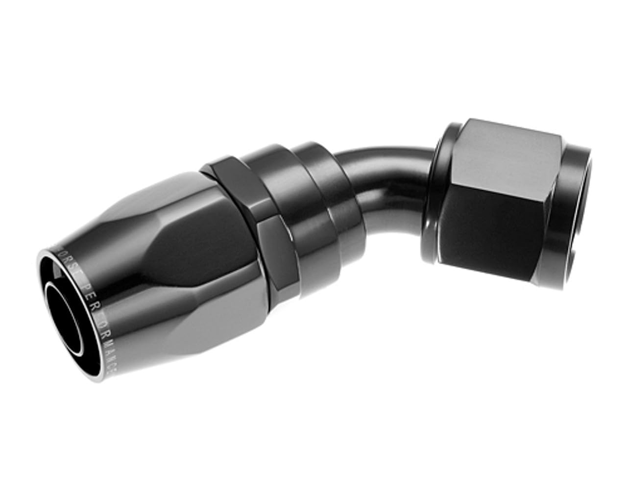 45 Degree Red Horse Performance Aluminum Hose End-Black 1045-20-2-20 An