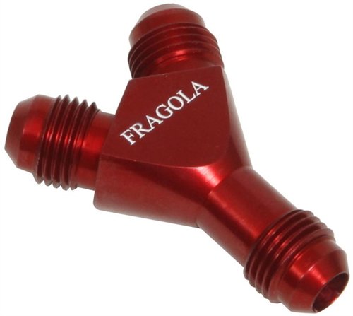 Fragola 900607-RD Performance Systems Y-Fitting 6An Male Inlet X 4An Male Outlets Red