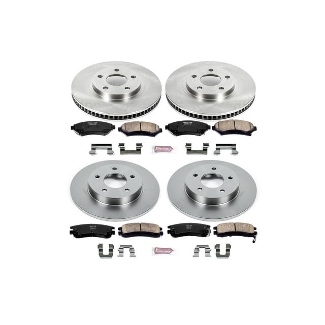 POWERSTOP Autospecialty KOE1543 Front and Rear Replacement Brake Kit-OE Brake Rotors & Ceramic Brake Pads