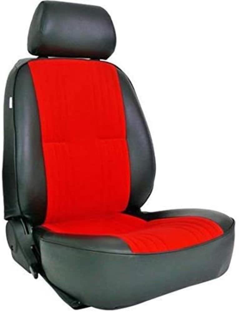 ProCar Pro90 Recliner Right Black Vinyl Trim, Red Velour Insert