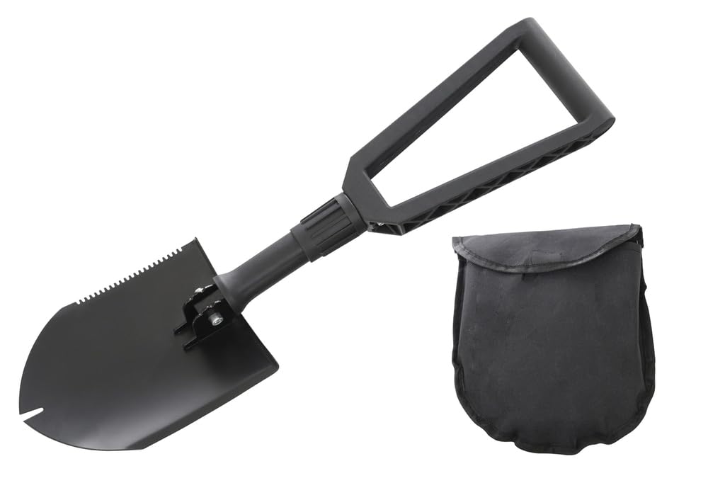 Multi Functional Overland Vehicle Systems Military Style Utility Shovel with Nylon Carrying Case