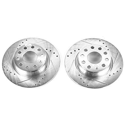 Rear Power Stop EBR1204XPR Drilled & Slotted Evolution Rotor Pair