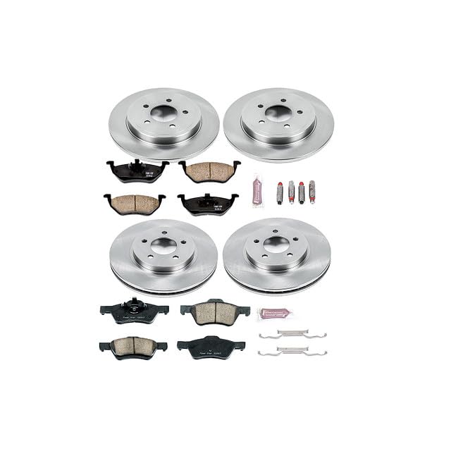 Brake Kit PowerStop For Escape 2008, Tribute 2008, Mercury Mariner 2008 [Model Specific] - Front and Rear OE Disc Rotors & Ceramic Brake Pads Replacement, KOE4025