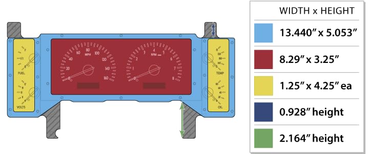 Dakota Digital VHX Analog Gauge System VHX-84B-REG-C-B Compatible with 1984-87 Regal and Grand National Carbon Fiber Style Blue Backlighting