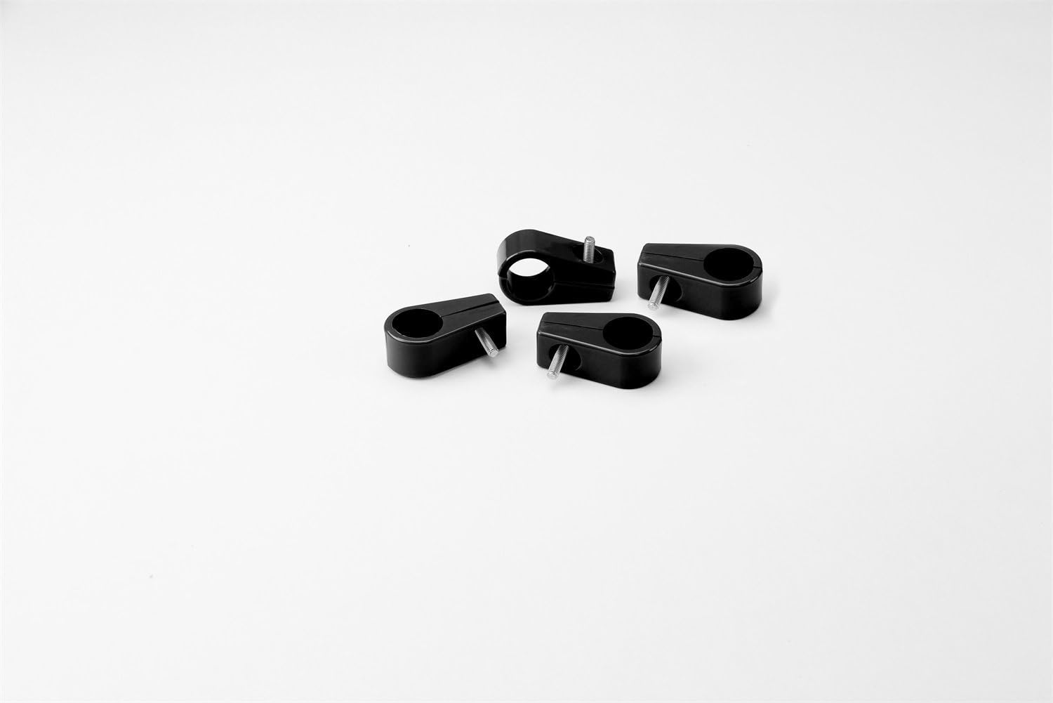Single Place T-CLAMP, 9/16" (#6AN), 4 Pieces, Black