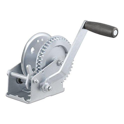 CURT Manual Hand Crank Boat Trailer Winch, 1,200 lbs Capacity, 7-1/2-Inch Handle, 4.2:1 Gear Ratio