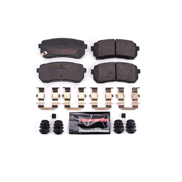 Power Stop Z23-1302 Z23 Evolution Sport Rear Carbon Fiber Infused Ceramic Brake Pads with Hardware For Hyundai Veracruz 2007-2012, Kia Sedona 2015-2021 [Model Specific]