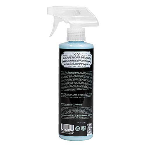 Chemical Guys Leather Cleaner and Conditioner Sprayable in One - Cleans, Conditions, and Protects Leather, Vinyl, Faux & More, Safe for Cars, Furniture & Apparel - 16 oz