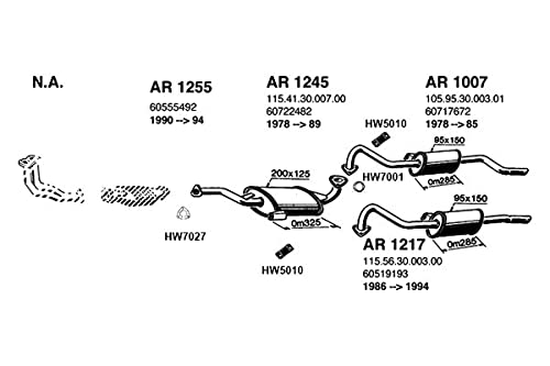 Rear Exhaust Muffler Ansa AR1217