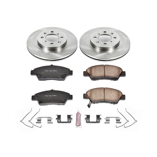 POWERSTOP Autospecialty KOE5382 Front Replacement Brake Kit-OE Brake Rotors & Ceramic Brake Pads For Honda Fit 2009-2014 [Model Specific]
