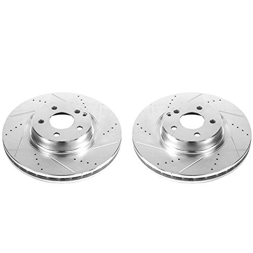 Power Stop Front EBR866XPR Drilled and Slotted Rotor (Pair) For Mercedes-Benz E350, Mercedes-Benz E550, Mercedes-Benz SL, Mercedes-Benz SL550 [Model Specific]