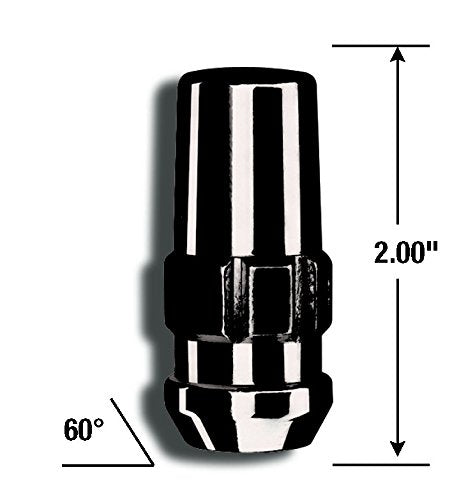Gorilla 76601NBC Automotive Black 14mm x 2.00 Thread Size Chrome Finish Duplex Acorn Wheel Lock, (Pack of 4)