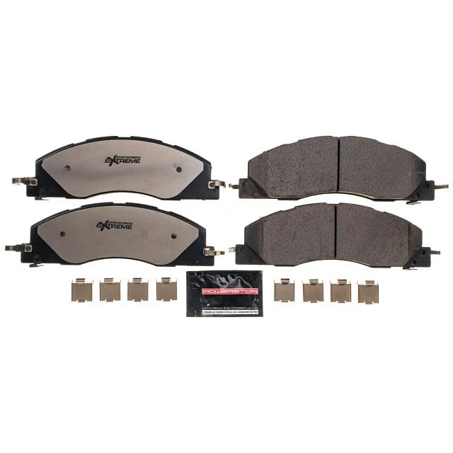 Power Stop Z36-1399 Z36 Truck and Tow Front Carbon-Fiber Ceramic Brake Pads For 2009 2010 2011 2012 2013 2014 2015 2016 2017 2018 Dodge Ram 2500 3500