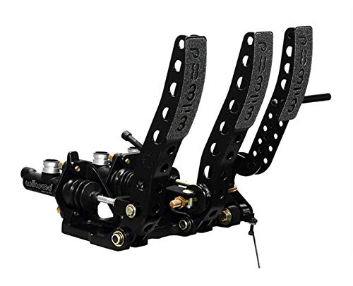 Wilwood Gas/Brake/Clutch Pedal Assembly, 5.25 to 1 Ratio, Forward Floor Mount, Aluminum, Black Paint, Each