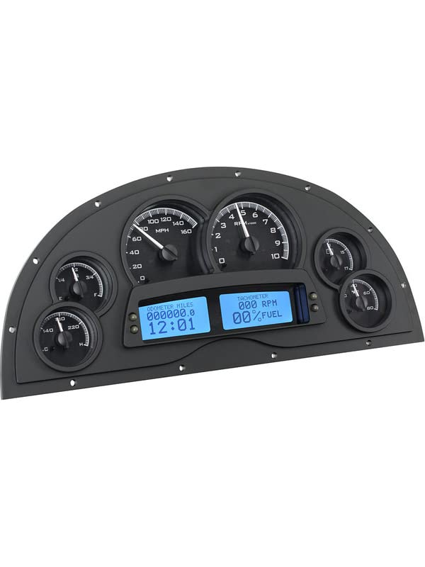 Dakota Digital VHX-1200-K-B Analog Gauges Marquez Design Dash 67 68 69 Camaro Black Blue