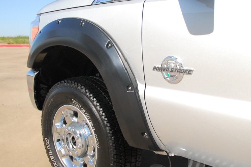 Lund Elite Series RX314S Black Rivet Style Standard Front and Rear Fender Flare - 4 Piece