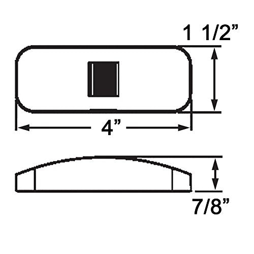Optronics Replacement A-44RBP Lens for Rectangular Marker/Clearance Lights Red
